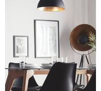 Wyld and Coco Black Half-Globe 1-Light Pendant Lamp with Gold Interior Wyld and Coco Black