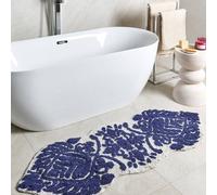 Wyld and Coco Blue Cotton Bath Mat 150 x 60 cm - Irregular Shape | Size: 1500mm x 900mm Wyld and Coco Blue 1500mm x 900mm