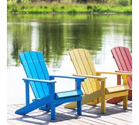 Wyld and Coco Blue Weatherproof Outdoor Lounger - Modern Plastic-Wood Chair Wyld and Coco Blue