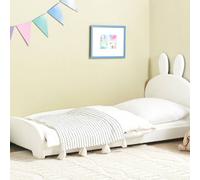Wyld and Coco Bunny Bouclé Bed Frame 3ft EU Single Beige Off-White in White Wyld and Coco White EU Single
