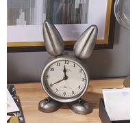 Wyld and Coco Bunny Table Clock Silver Polished Iron Wyld and Coco Silver