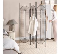 Wyld and Coco Casa Luxe Black 3-Panel Folding Iron Room Divider Wyld and Coco Black