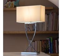 Wyld and Coco Chrome Helix Table Lamp with White Rectangular Shade 62cm Wyld and Coco White