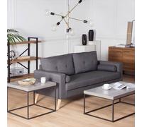 Wyld and Coco Concrete-Look Coffee Table 100 x 60 cm Grey Top with Black Iron Legs Wyld and Coco Grey 100 x 60 cm