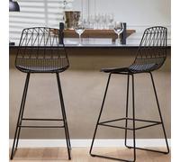 Wyld and Coco Counter-Height Bar Chairs Set of 2 - Black Faux Leather Wyld and Coco Black