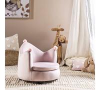 Wyld and Coco Crown-Shaped Velvet Armchair for Kids Pastel Pink Wyld and Coco Pink