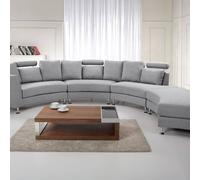 Wyld and Coco Curved Modular 7-Seater Sofa Grey with Adjustable Headrests Wyld and Coco Grey