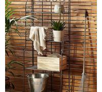 Wyld and Coco Evergreen 4-Tier Metal Plant Shelf Black Freestanding Wyld and Coco Black
