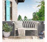 Wyld and Coco Evergreen White Metal 2-Seater Garden Bench 130cm Wyld and Coco White