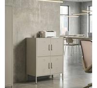 Wyld and Coco Four-Door Wall-Mount Sideboard Cabinet Light Beige Wyld and Coco Beige