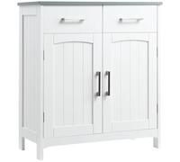 Wyld and Coco Freestanding Bathroom Cabinet White with 2 Drawers Double Doors and Adjustable Shelf Wyld and Coco White