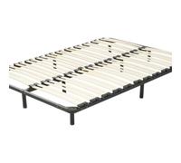 Wyld and Coco Freestanding Bed Base EU Double - Steel Frame with Solid Wooden Slats in Black Wyld and Coco Black EU Double