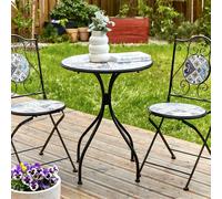 Wyld and Coco Garden Luxe 60cm Bistro Table Black Powder Coat Iron Ceramic Mosaic Wyld and Coco Black
