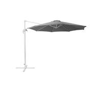 Wyld And Coco Garden Sun Cantilever Parasol With Crank, 300 X 300 Cm, Dark Grey Canopy, White Steel Pole, Weather Resistant