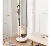 Wyld and Coco Gold Coat Stand with Marble Base and Full-Length Mirror Wyld and Coco Gold
