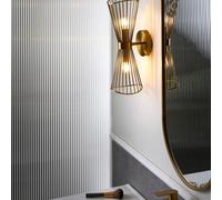 Wyld and Coco Gold Iron Hourglass Wall Lamp - LED Compatible Wyld and Coco Gold