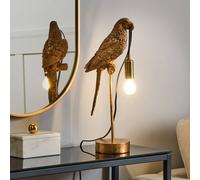 Wyld and Coco Gold Parrot Table Lamp - Polyresin Bedside Light Wyld and Coco Gold