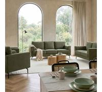 Wyld and Coco Green Fabric Living Room Set 3 Seater 2 Seater and 2 Armchairs Wyld and Coco Green