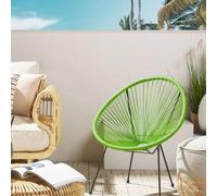 Wyld and Coco Green PE Rattan Papasan Chair Modern Indoor Outdoor Accent Chair Wyld and Coco Green