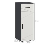 Wyld and Coco Grey Slim Bathroom Cabinet with Drawer Door Cupboard Adjustable Shelf Soft Close Wyld and Coco Grey
