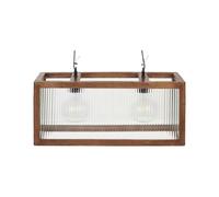 Wyld And Coco Handmade Mango Wood And Glass Pendant Lamp, Boho-Industrial, W65 X D25 X H151 Cm