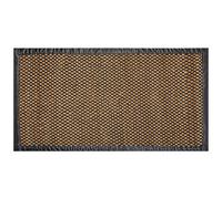 Wyld And Coco Handwoven Jute Rug 80 X 150 Cm - Black And Beige, Leather Accents