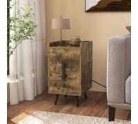 Wyld and Coco Industrial Bedside Table with Charging Station in Brown | Size: 1 Pack Wyld and Coco Brown 1 Pack