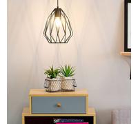 Wyld and Coco Industrial Black Cage 1 Light Pendant Openwork Iron Shade Modern Wyld and Coco Black