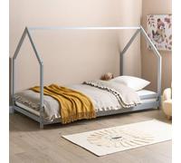 Wyld and Coco Kids House Bed Grey Pine EU Single 3ft Slatted Base Wyld and Coco Grey