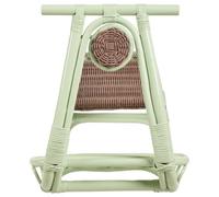 Wyld And Coco Kids Rattan Rocking Chair Light Green Boho Rustic - Lightweight, Handmade, No Assembly (W42 X D85 X H53Cm)
