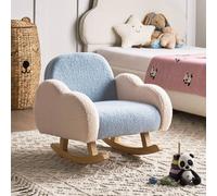 Wyld and Coco Kids Rocking Chair - Light Blue Boucle Wyld and Coco Blue