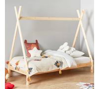 Wyld and Coco Kids Teepee Bed Frame Light Brown Pine EU Single with Slatted Base Wyld and Coco Brown EU Single