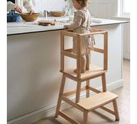 Wyld and Coco Kitchen Helper Learning Tower Light Brown Pine Wood Wyld and Coco Brown
