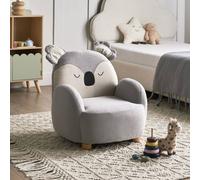 Wyld and Coco Koala Kids Armchair Grey Upholstery Low Seat Bear Shape Wyld and Coco Grey