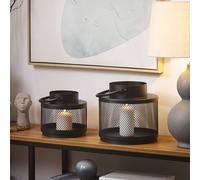 Wyld and Coco Lantern Black Iron 24 cm Pillar Candle Holder Wyld and Coco Black