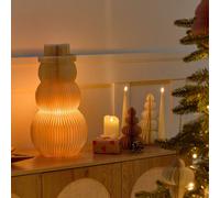 Wyld and Coco LED Snowman Figurine Beige Honeycomb Paper 3D Origami Light Wyld and Coco Beige