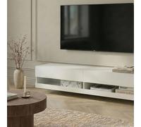 Wyld and Coco LED TV Stand White MDF with Cable Management Wyld and Coco White