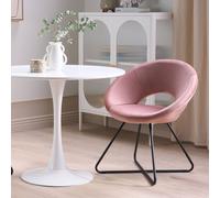 Wyld and Coco Living Velvet Accent Chair Pink Tufted Armless Cross Base Wyld and Coco Pink