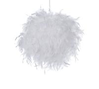 Wyld And Coco Lunaluxe Pendant Lamp White Feathers Round Glam Modern - W40 X H154Cm, Duck Feather Shade