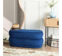 Wyld and Coco Lux Velvet Navy Blue Upholstered Bed Bench Wyld and Coco Blue