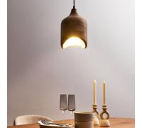Wyld and Coco Mango Wood Pendant Lamp - Light Brown Curved Opening Wyld and Coco Brown