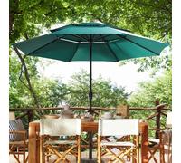 Wyld and Coco Market Garden Emerald Green Parasol 285cm Octagonal Crank Umbrella Wyld and Coco Green