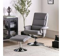 Wyld and Coco Matt Grey Faux Leather Recliner Armchair with Heated 5-Point Massage Wyld and Coco Grey