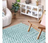 Wyld and Coco Mint Cotton Area Rug 140 x 200 cm Hand-Tufted Shaggy Geometric in Green | Size: 140 cm x 200 cm Wyld and Coco Green 140 cm x 200 cm
