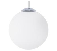 Wyld and Coco Modern Globe Pendant Light White Glass Globe One Light - Adjustable Height, Warm White Ambient Lighting