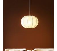 Wyld and Coco Modern White Nylon Pendant Light 29cm - Compact Hanging Lamp Wyld and Coco White