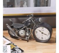 Wyld and Coco Motorcycle Table Clock Vintage Black-Silver in Black Wyld and Coco Black