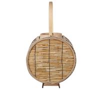 Wyld And Coco Natural Rattan Lantern 30Cm With Glass Candle Holder - Boho Indoor Decor