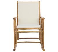 Wyld And Coco Naturebreeze Bamboo Rocking Chair With Cushions, Light Brown, 56 X 42 X 87 Cm