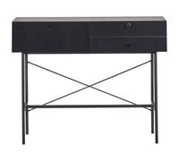 Wyld And Coco Nova Home 3-Drawer Console Table, Black Melamine Mdf, 100 X 30 Cm